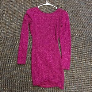 Lovely Day Glittery Magenta Dress